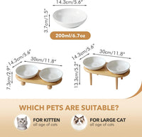 Elevated Cat Bowls, Cat Food and Water Bowl Set - White / 2 Bowls - image 2