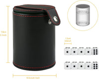 GWHOLE leather dice cup with soft lining and 10 transparent 16mm dice - view 10