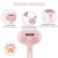 Cat steam brush – Effective Pet Brush for Indoor Cats, Steam Technology for Shedding, Mats & Grooming – Ideal cat brush indoor for Deep Cleaning (Pink)