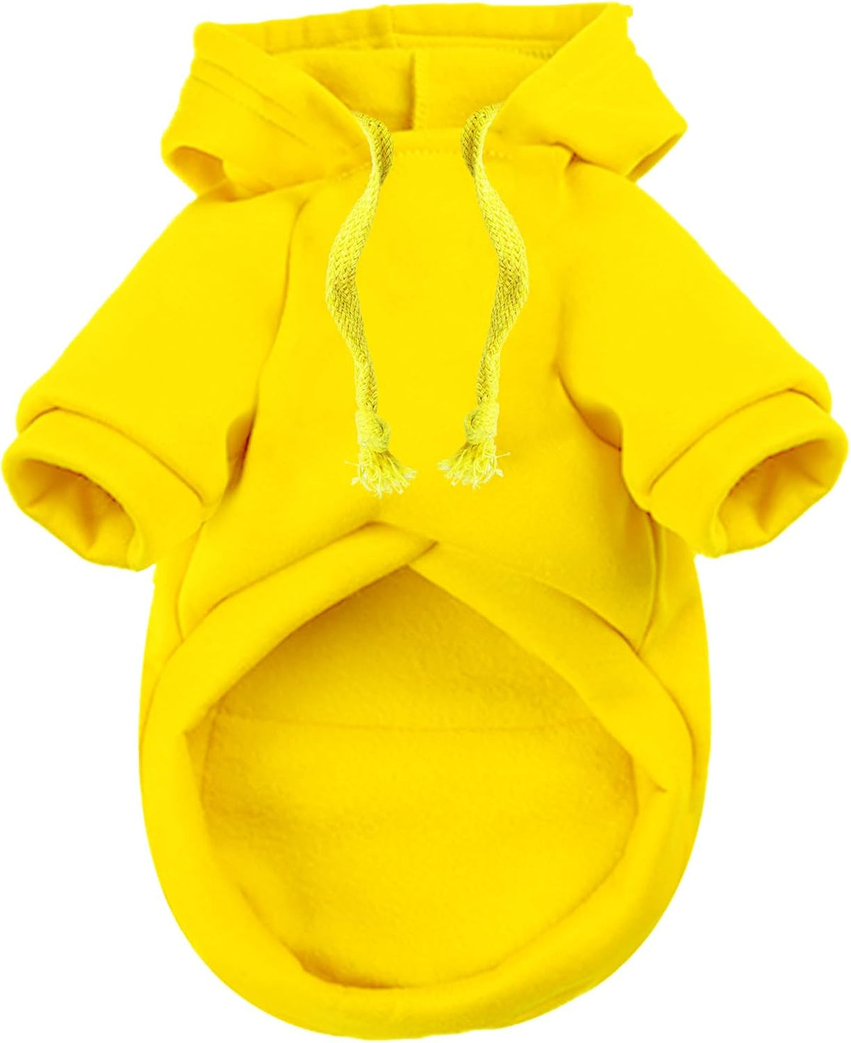 Solid color woolen winter dog hoodie with zipper pockets for small dogs - view 3
