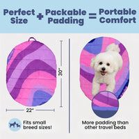Travel Dog Bed, Foldable & Packable with Carry Bag, Black - Pink Horizon / Small - image 2