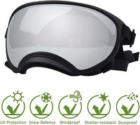 Medium Dog Sunglasses with Adjustable Strap UV Protection, Winproof Dog Puppy Sunglasses, Suitable for Medium Dog Pet Glasses, Dogs Eyes Protection,Soft Dog Goggles