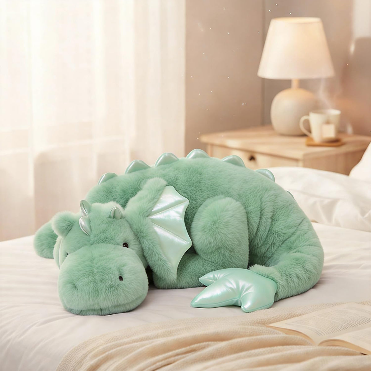 ARELUX Large 36in Cute Dragon Stuffed Animals Plush Toy Soft Matcha - Green / 36inch