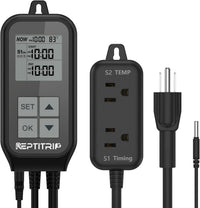 Reptile Thermostat, Light Timer for Temperature and Lighting Control, Day-Night Timer Thermostat