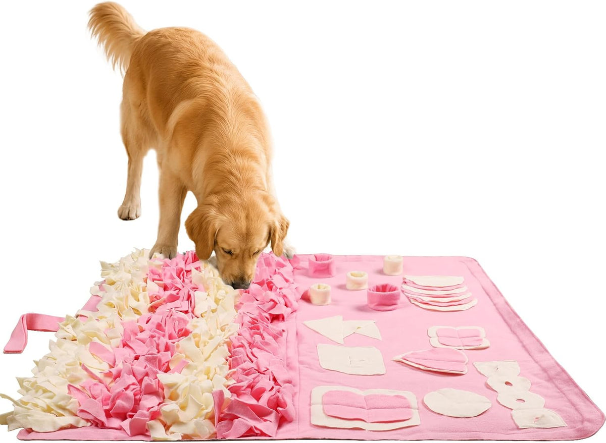 Snuffle Mat for Dogs: Slow Food Interactive Experience – Essentials for Dogs - Pink / Large 38x38 inch