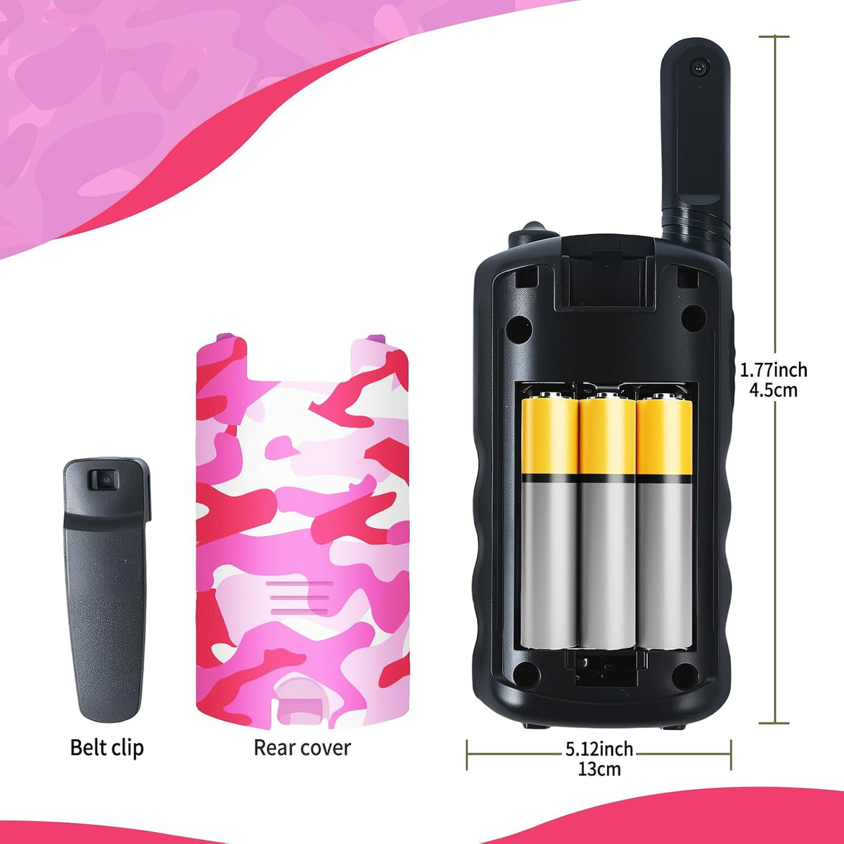VOOPON green camo walkie talkies for kids with LCD screens - view 15