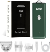 Dog Clippers,Quiet Washable USB Rechargeable Cordless Dog Grooming Kit,Electric Pets Hair Trimmers - Green Feet Trimmer