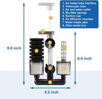 DaToo Aquarium Sponge Filter Fish Tank Foam Filter Quiet Submersible - DT-100A (10 to 40 gallons) - image 2