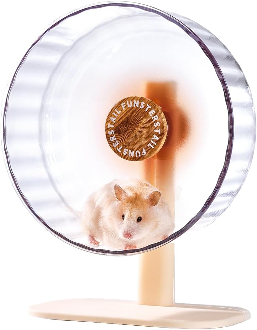 Super Silent Hamster Wheel 10.2 Inch, Magnetic Running Wheel - Wood Brown / Medium(10.4 inch)