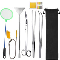 7 in 1 stainless steel aquarium aquascaping tool kit with tweezers and scissors