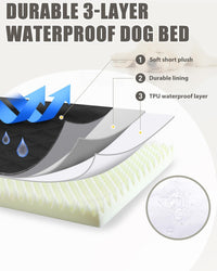 Orthopedic XL Dog Beds Large Sized with Washable Cover, 41x27 - 47.0"L x 29.0"W x 4.0"Th / Black - image 3