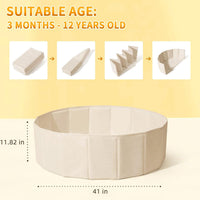 TRENDPLAY beige foldable ball pit play tent for kids, dogs and cats - view 5