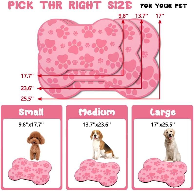 Dog Food Mats for Floors Waterproof - Dark Pink / 23.6"L x 15.7"W - image 4