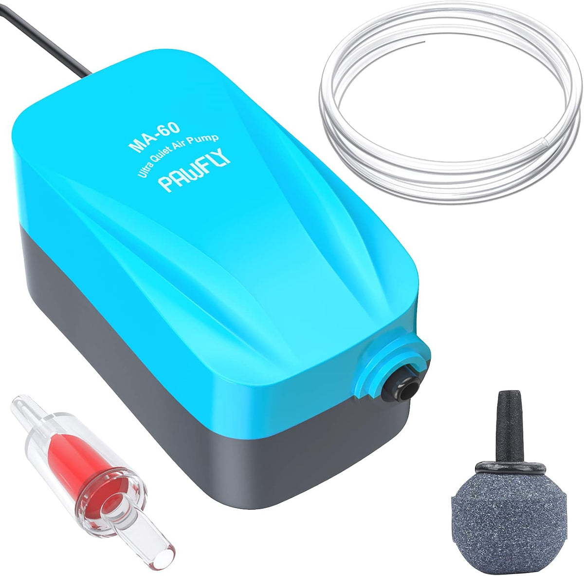 Pawfly Aquarium 15-40 GPH Compact Air Pump Quiet Oxygen Aerator Pump - 3-20 Gallon / Basic