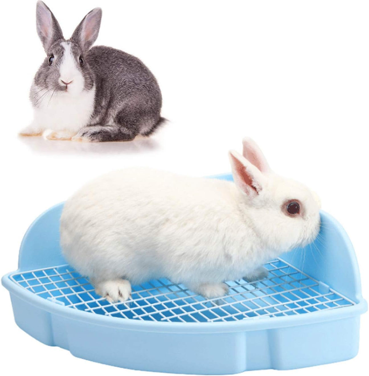 Large Rabbit Litter Box Bunny Corner Toilet Box Potty Trainer Bigger - Blue