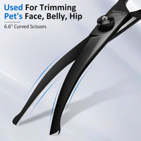 Dog Grooming Scissors Kit with Safety Round Tips - Black - image 4