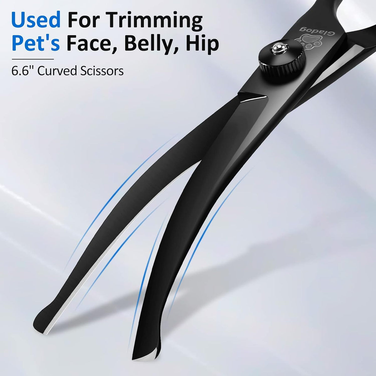 Dog Grooming Scissors Kit with Safety Round Tips - Black - image 4