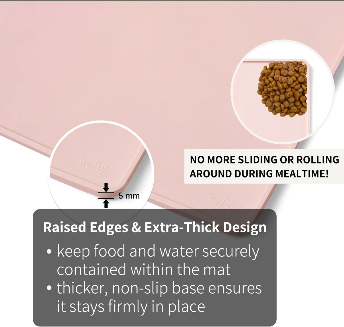 Non-Slip Waterproof Pet Feeding Mat - Medium, 20 x 12 Inch / Light Peach - image 3