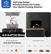 PAPIFEED Automatic Cat Feeder, 2.4G WiFi Auto Cat Food Dispenser with App Control, 3L Auto Pet Feeder with Dual Power Supply, Detachable for Easy Clean for Cats and Small Dogs, Black