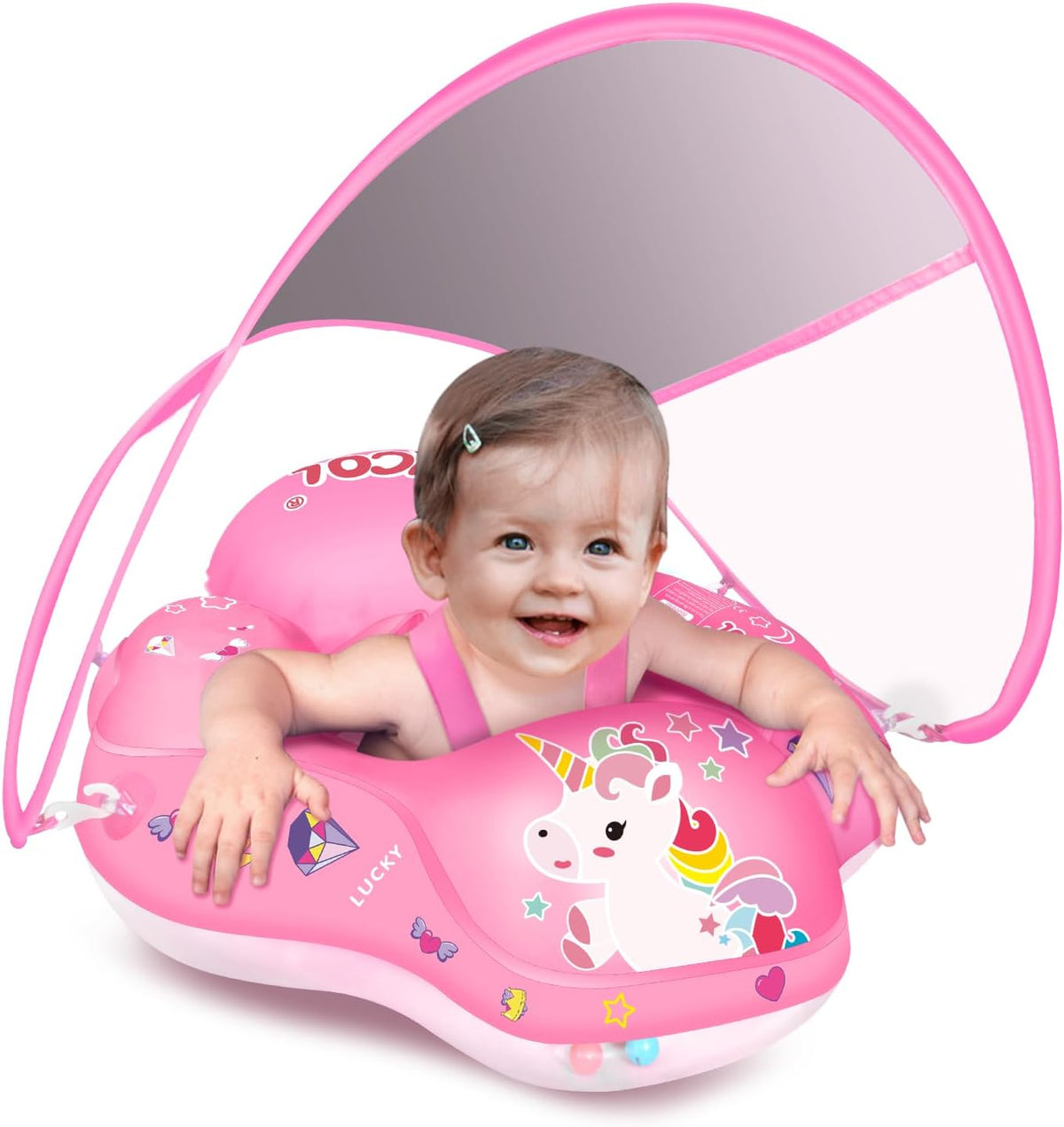 Baby Pool Float with Canopy UPF50+ - Small / unicorn