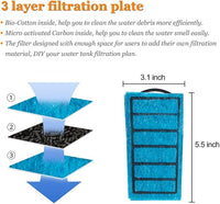 PULACO Aquarium Internal Filter Accessories, 5 PCS Filter Cartridges