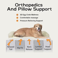 Small Dog Bed Waterproof Orthopedic Dog Beds for Medium Sized Dogs Comfy Pet Cat Bed with Sides, Washable Removable Cover