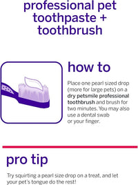 Petsmile Professional Pet Teeth Brushing Kit for Cats & Dogs - Only VOHC Accepted Toothpaste & Patented Toothbrush - Proven to Control Plaque & Tartar Calprox Formula (Rotisserie Chicken, 2.5 Oz)