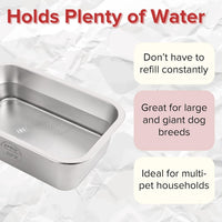 PEDAY 2.64 Gallon Extra Large Dog Water Bowl - 2.64 gallon / Silver Classic - image 4