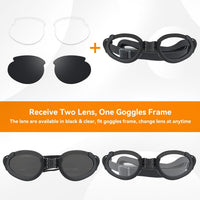 Clear Dog Goggles for Small Dogs - Clear & Black / Medium - image 4