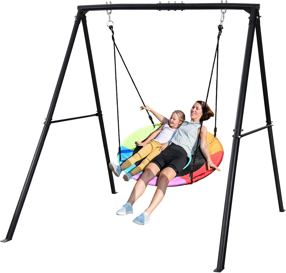 Trekassy 40" Saucer Swing with Stand - Rainbow