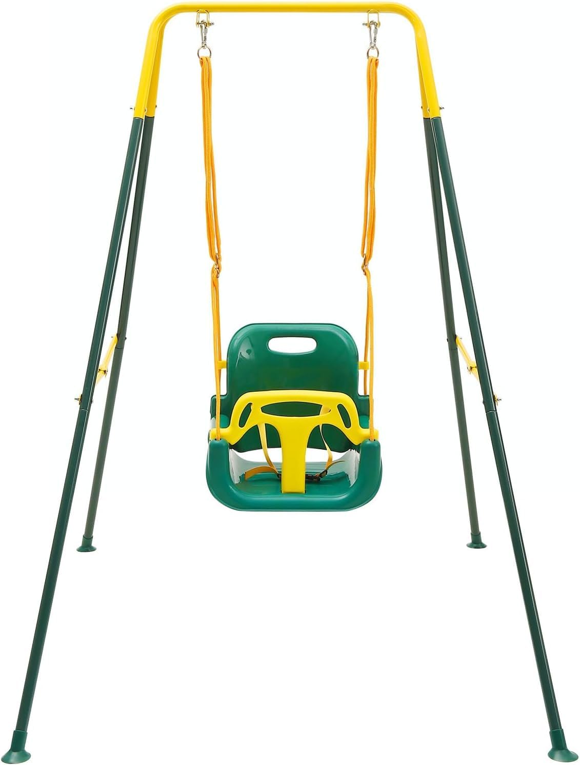 FUNLIO Toddler Swing with Foldable Metal Stand for Toddlers Aged 1~10 - Green