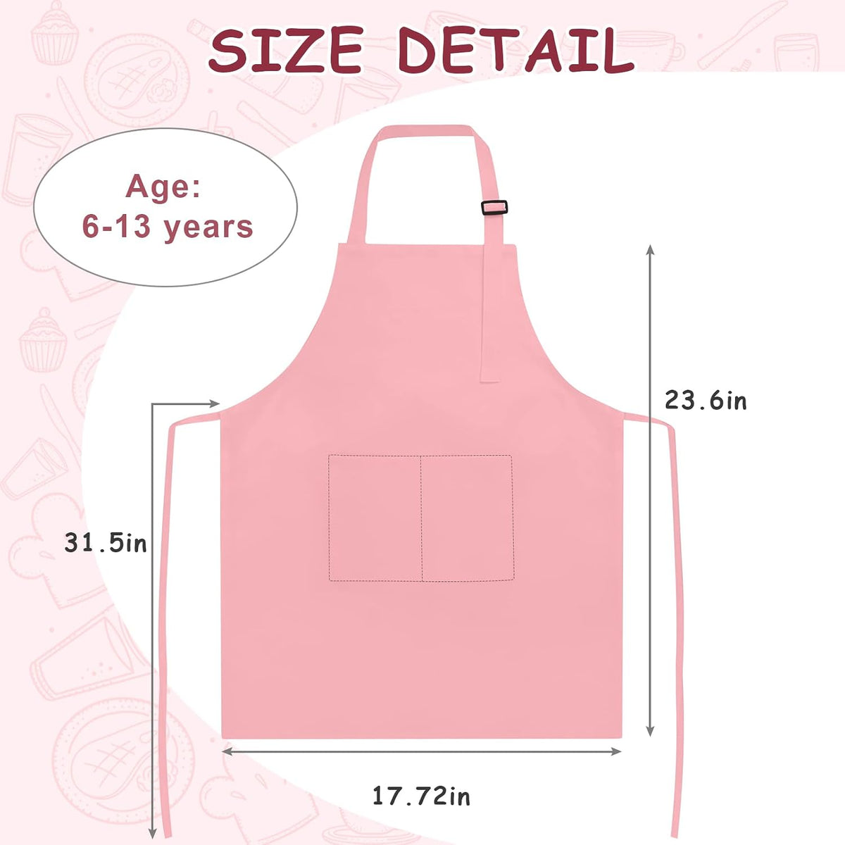 IAGBIBUI 12 pack of black kids aprons with two front pockets - view 17