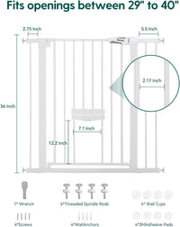 Babelio 36" Tall Pet Gate with Cat Door, CatPrivilege II, 29-40" - White / 29-40" Wide, 36" Tall - image 2