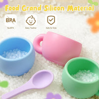 Golray 22-piece silicone tea set for toddlers with teapot, cups, desserts and storage box - view 3