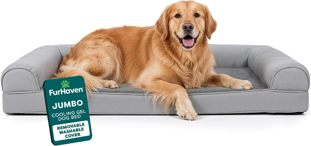 FurHaven Orthopedic Dog Bed for Large Dogs - Jumbo / Gray