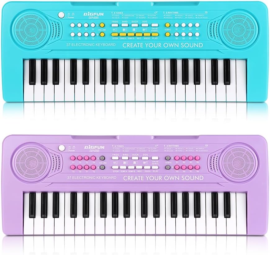 Keyboard Piano for Kids, BIGFUN 37 Keys Toddler Piano Instrument Toy, Blue – Fun for Kids & Family - Blue+purple