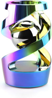 DOLASEV kinetic spinning desk toy in CNC machined metal, rose gold - view 2