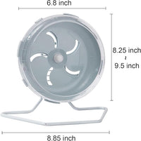 Jeeone Silent 7-Inch Hamster Wheel - Height-Adjustable Exercise Wheel Cage Accessories, Running Toys for Small Animals With Nest (Grey)