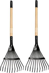 CHEERBANK kid rakes, four child size lawn rakes with wooden handles - view 2