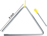 6 Inch Musical Steel Triangle Percussion Instrument With Striker – Fun for Kids & Family - 10 Packs(6 Inch) - image 2