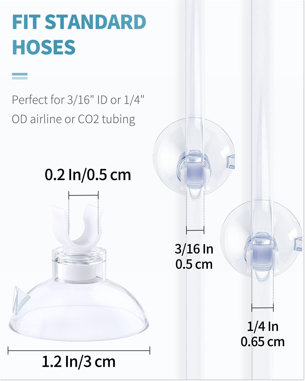 Pawfly Aquarium Suction Cup Clips for Standard 3/16" ID Airline - Clear / 40 Pack - image 3