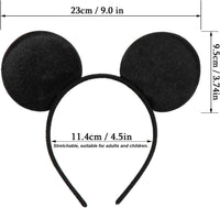 CHuangQi solid black mouse ears headband, 2 pack with plush covered band - view 2