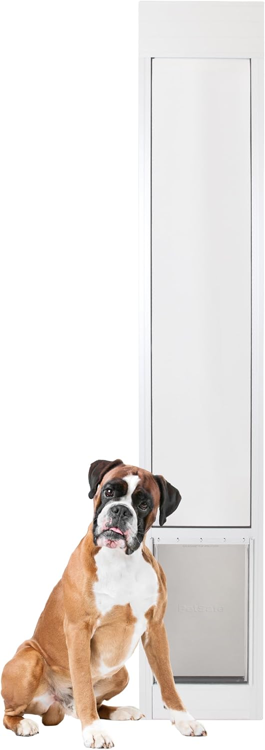 PetSafe Sliding Glass Pet Door, Large Dogs to 100 lbs - 75 7/8" to 80 11/16" Sliding Door / Large - Standard / White