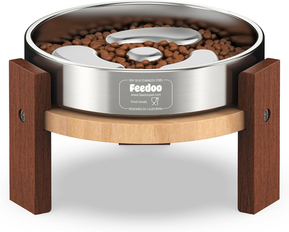 Feedoo Elevated Dog Bowl Stand - 4" Height 1-Cup Slow Feeder