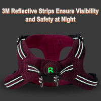 Dog Harness Step in Dog Vest Harness, Reflective Adjustable Puppy No Pull Harness Breathable Soft for Small and Medium Dogs Cats, Pink/Black, S