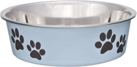 Loving Pets Bella Dog Bowls, Stainless Steel Dog & Cat Bowls - Murano Blue / Small (10-20lbs)