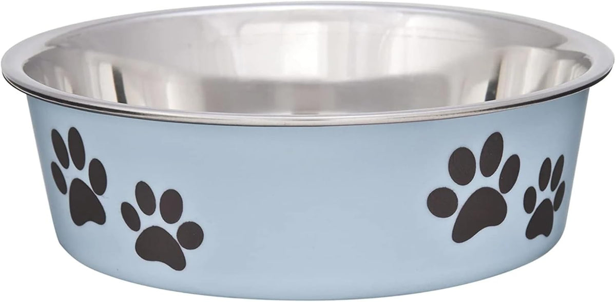 Loving Pets Bella Dog Bowls, Stainless Steel Dog & Cat Bowls - Murano Blue / Small (10-20lbs)