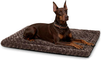 Exsnugy Washable Dog Bed Mat Medium Size Fluffy Pet Crate Pad 36x23 – Essentials for Dogs - Brown / 48.00" x 30.00" x 1.50"