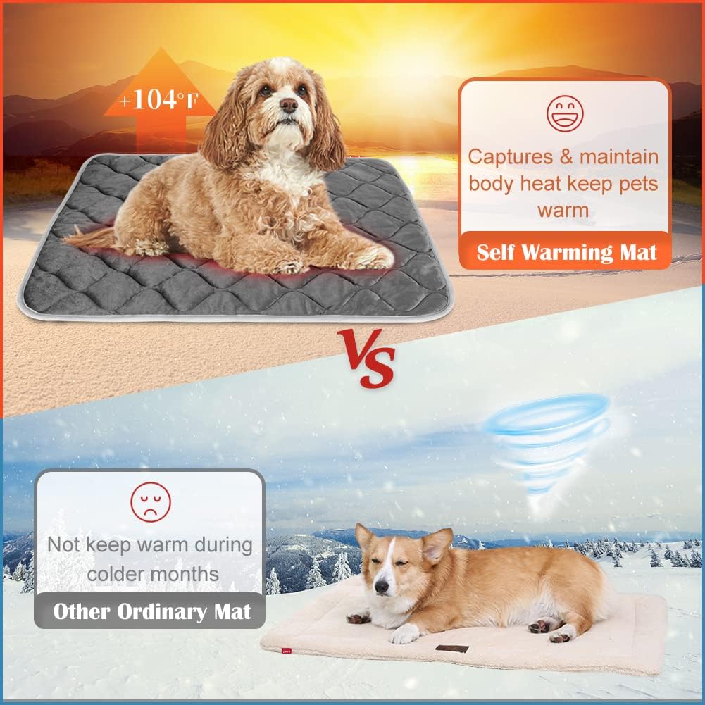 Self Warming Cat Bed Self Heating Cat Mat Thermal Pet Bed Mat - Grey / 34.6"L x 22.8"W x 0.5"Th - image 4