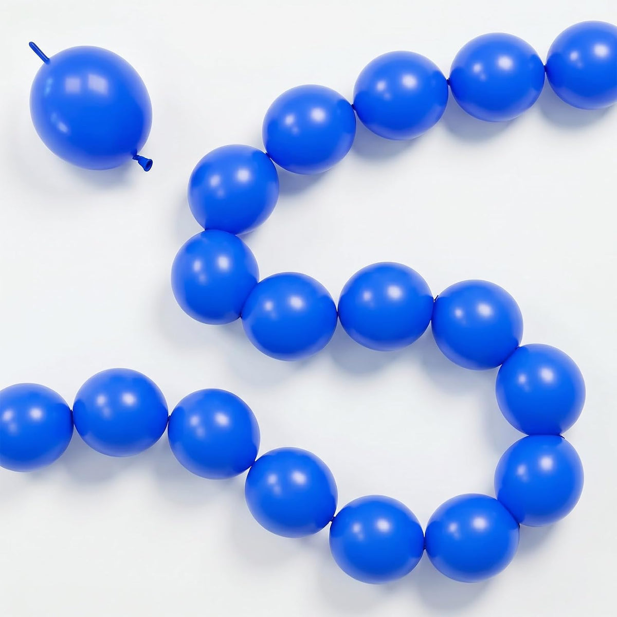Pearl White Linking Balloons for Wedding Bride Shower Mermaid Party - Dark Blue / 6 inch